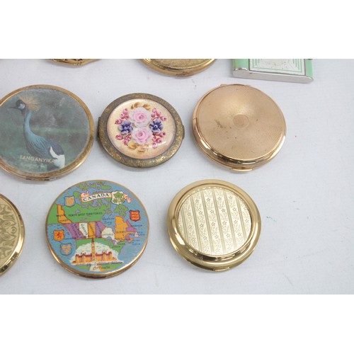 459 - 20 x Assorted Vintage Ladies Powder COMPACTS Inc Floral, Boxed, Gold Tone Etc