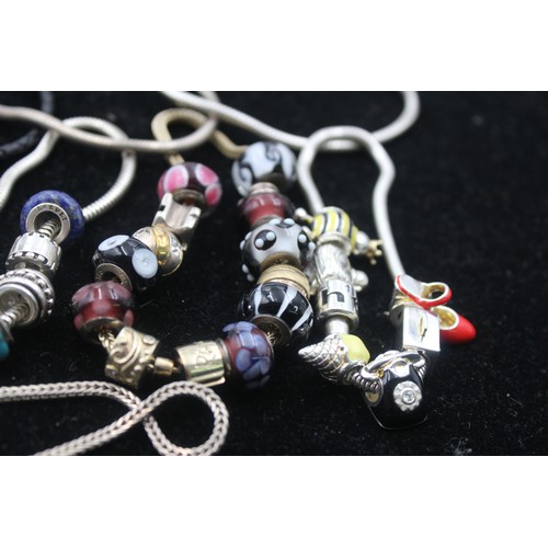 482 - x 10 .925 mixed brand charm bracelets