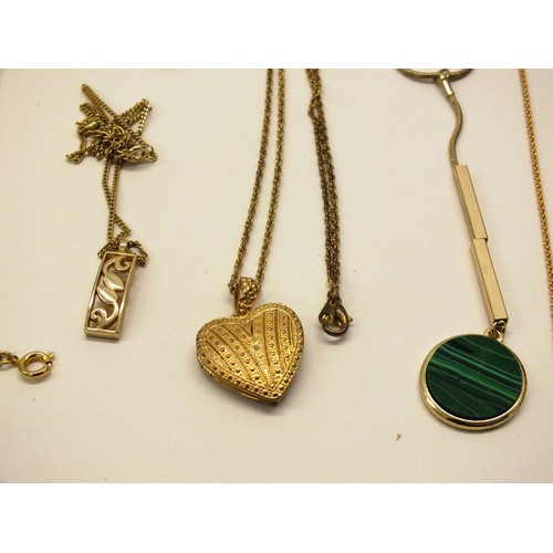 291 - SELECTION OF GOLD TONE JEWELLERY INCLUDING NECKLACES, BRACELETS, FOB WATCH ETC