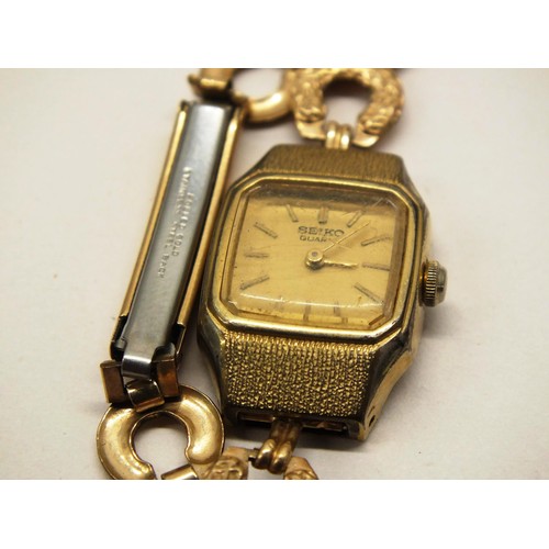 296 - VINTAGE LADIES ROLLED GOLD SEIKO WATCH BOXED