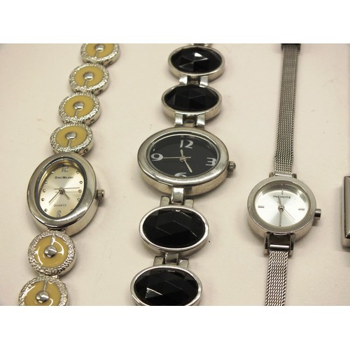 300 - 14 x LADIES SILVER TONE BRACELET QUARTZ WATCHES