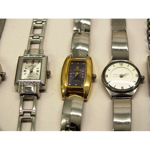 300 - 14 x LADIES SILVER TONE BRACELET QUARTZ WATCHES