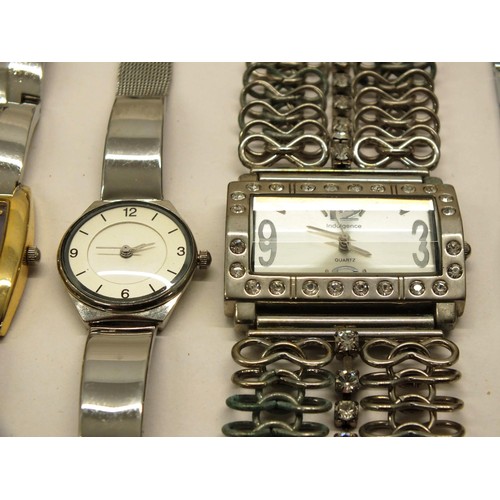 300 - 14 x LADIES SILVER TONE BRACELET QUARTZ WATCHES