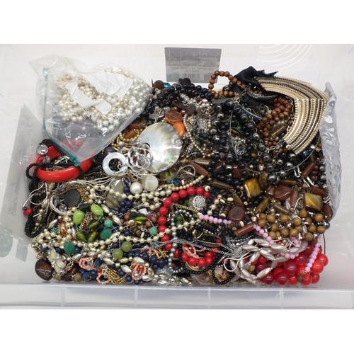 334 - BOX FULL OF COSTUME JEWELLERY