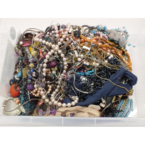 337 - BOX FULL OF COSTUME JEWELLERY