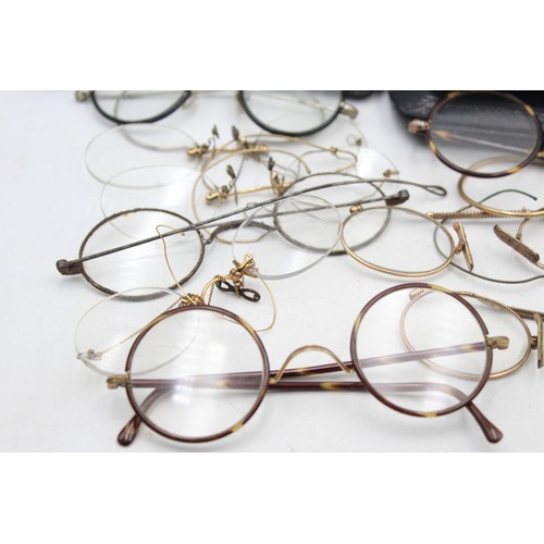 537 - 13 x Antique / Vintage SPECTACLES Inc Rolled Gold, Cased Etc