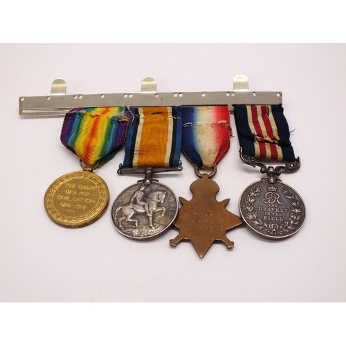 79 - WWI MEDAL GROUP AWARDED TO 2008 PTE R.ROBBIE RAMC  12TH F AM,B,GE TO INCLUDE BRAVERY IN THE FIELD, B... 