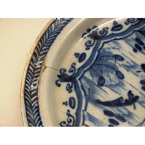 99 - ANTIQUE ADAMS BLUE AND WHITE BWOL AS FOUND, LARGE BLUE AND WHITE CHINESE CHARGER PLATE AS FOUND AND ... 