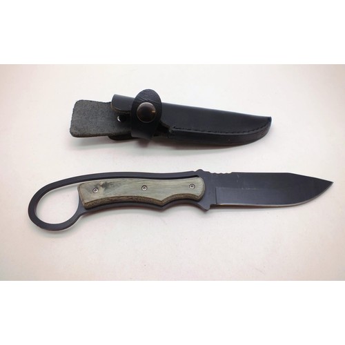 55 - FIXED BLADE KNIFE WITH SHEATH 9.5'