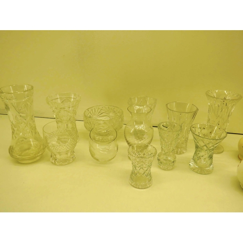 106 - CRYSTAL VASES AND ROYAL WORCESTER COALPORT AND CROWN BUD VASES