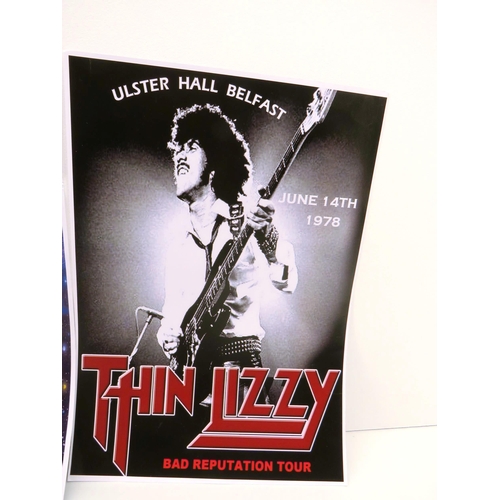 28 - FOUR CONCERT PRINTS- T-REX, IRON MAIDEN AND THIN LIZZY