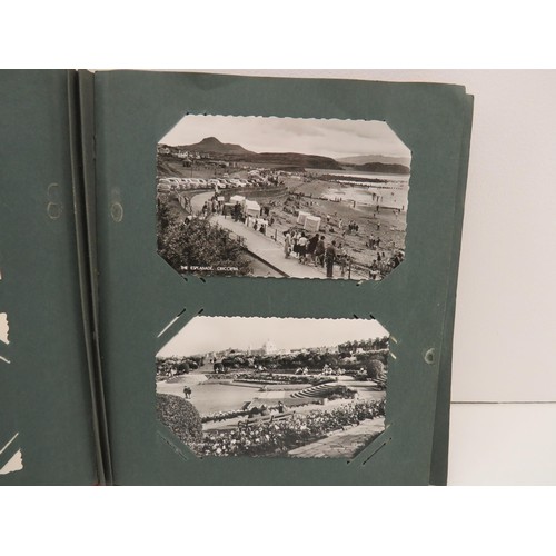 30 - RED POSTCARD ALBUM - TOPOGRAPHICAL, COMIC, APPROXIMATELY 50