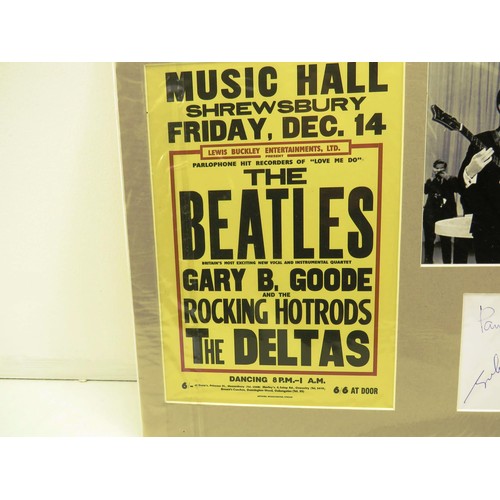 32 - BEATLES CONCERT PRINT SHREWSBURY 1962