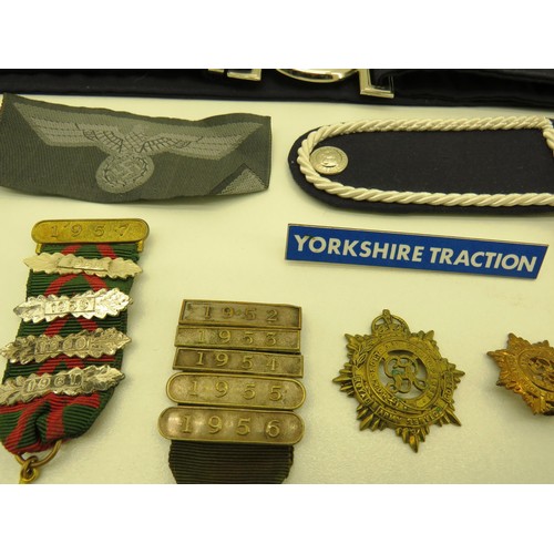 44 - COLLECTION O FBADGES MILITARY, POLICE, GERMAN AND YORKSHIRE TRACTION