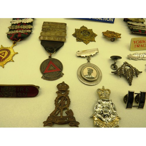 44 - COLLECTION O FBADGES MILITARY, POLICE, GERMAN AND YORKSHIRE TRACTION