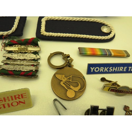 44 - COLLECTION O FBADGES MILITARY, POLICE, GERMAN AND YORKSHIRE TRACTION