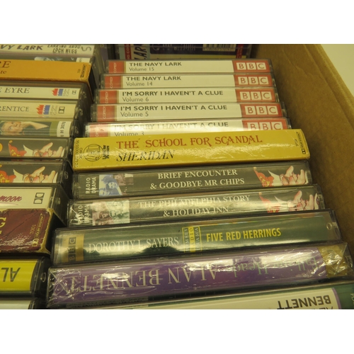 140 - BOX OF VINTAGE TV CASSETTE TAPES, BOXED GOLDEN JUBILEE SPEECHES AND VINTAGE BOXED CASDAN SUPERCASH T... 