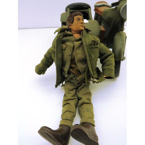 186 - ACTION MAN AND MOTORBIKE HASBRO 1964 FLOCK