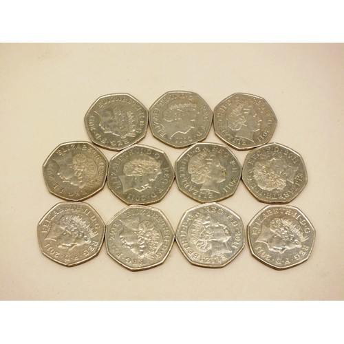 108 - 11 x OLYMPIC 50p PIECES