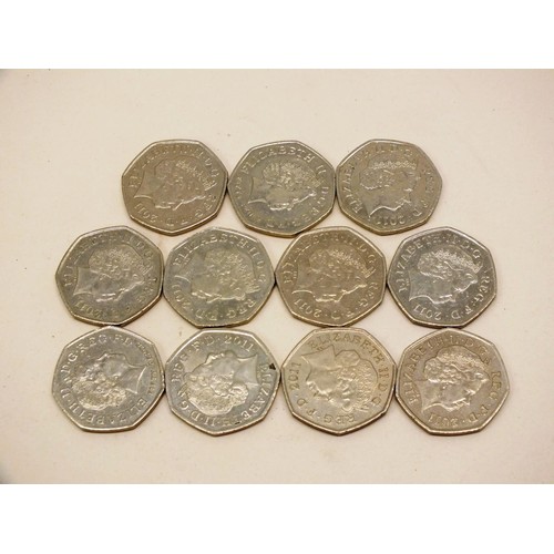 114 - 11 x OLYMPIC 50p PIECES