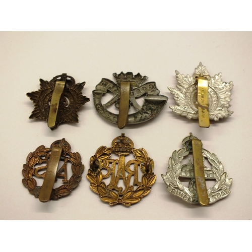 15 - SIX MILITARY CAP BADGES