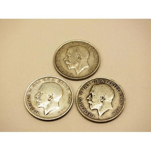 16 - 3 x PRE 1920 SILVER HALFCROWNS- 1916, 1918 AND 1919