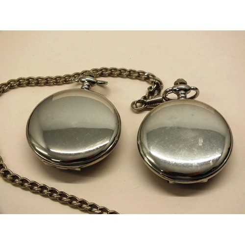 171 - TWO VINTAGE ADIMAX QUARTZ POCKET WATCHES, DEER & HORSE