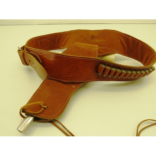 279 - COWBOY SHERIDAN REVOLVER AND TAN LEATHER HOLSTER