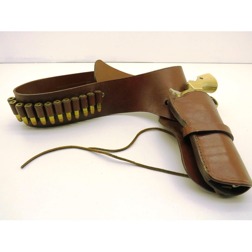 280 - REPLICA REVOLVER AND BROWN LEATHER HOLSTER