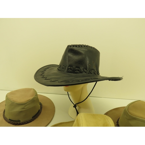 285 - FIVE HATS INCLUDES AUSTRALIAN LEATHER