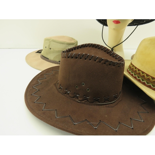 285 - FIVE HATS INCLUDES AUSTRALIAN LEATHER