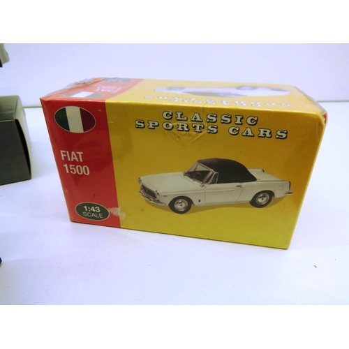 293 - BOX OF ASSORTED DIECAST INCLUDES DINKY TOYS BEDFORD ROLLER AND UNOPENED ATLAS EDITIONS FIAT 1500