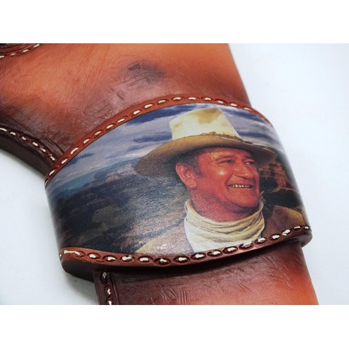 241 - WESTERN HERO JOHN WAYNE STRAIGHT SHOOTER - GUN & HOLSTER,  HANGING WALL DECORATION