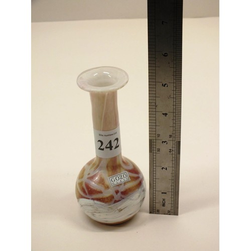 242 - ITALIAN GOZO GLASS STEM VASE APPROX HEIGHT 13cm