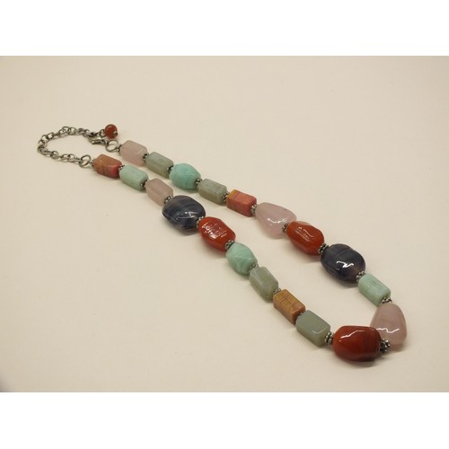 250 - TWO AGATE GEMSTONE NECKLACES