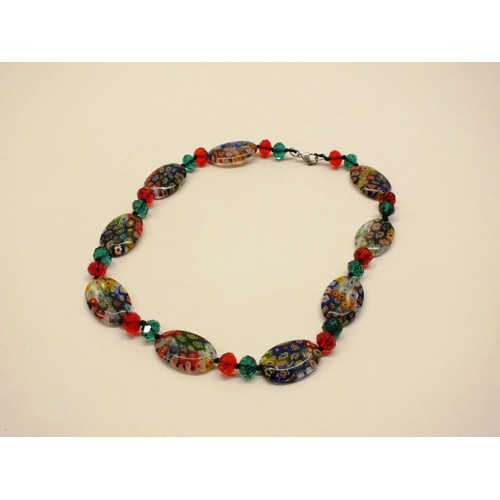 251 - TWO MURANO MILLEFIORI BEAD BRACELETS AND NECKLACE