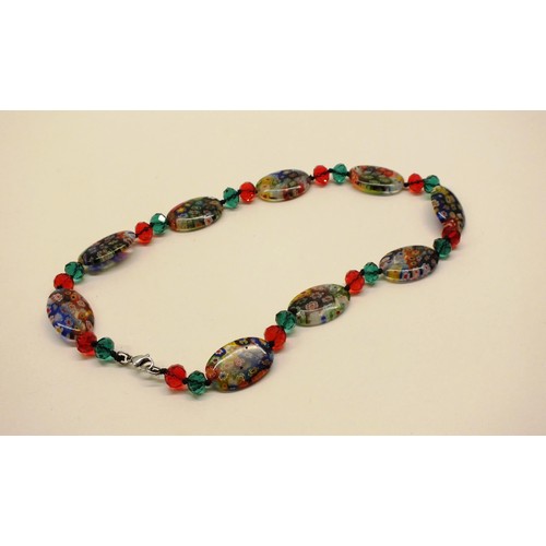 251 - TWO MURANO MILLEFIORI BEAD BRACELETS AND NECKLACE