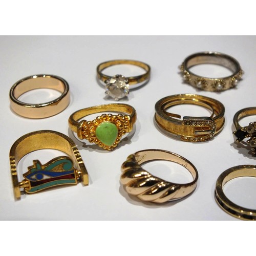 220 - 12 GOLDTONE RINGS