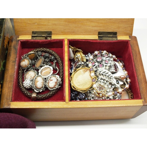 254 - 3 x BOXES OF VINTAGE AND COSTUME JEWELLERY