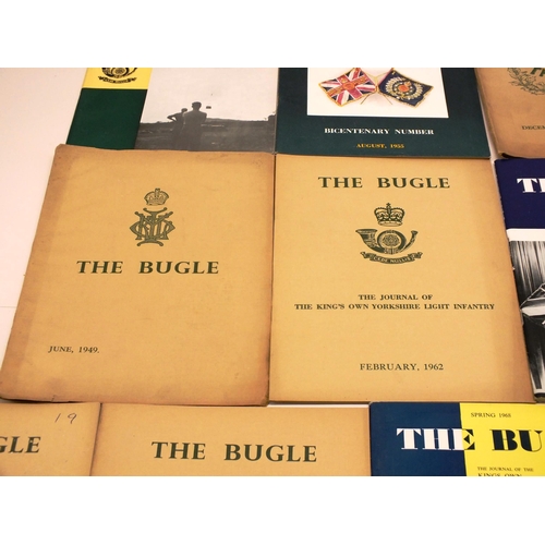 261 - TEN COPIES OF THE BUGLE, THE KINGS OWN YORKSHIRE LI JOURNAL DATING 1949 TO 1968