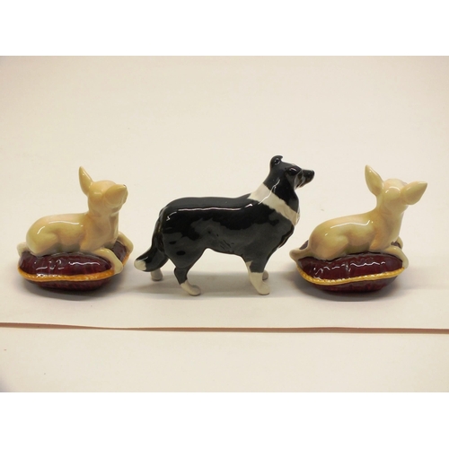 53 - 3 x BESWICK DOGS- 2 x CHIHAHAU AND 1 x COLLIE