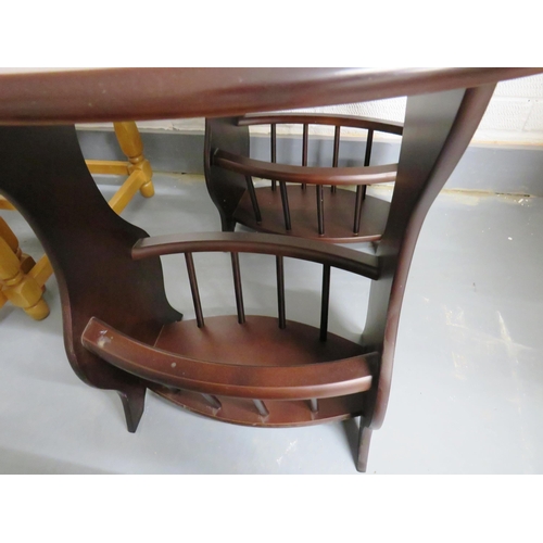 331 - TWO OVAL MAGAZINE RACK TABLES