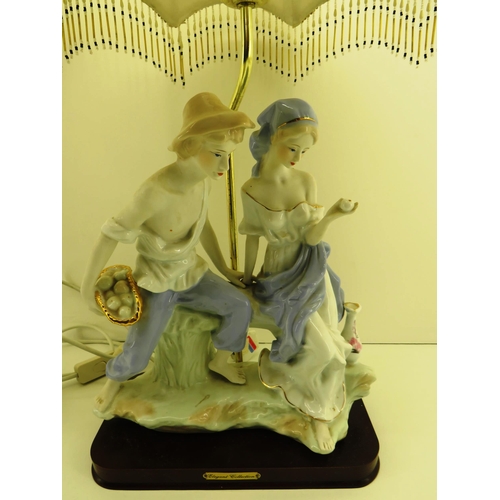 346 - TWO ELEGANT COLLECTION FIGURAL LAMPS WITH MATCHING SHADES