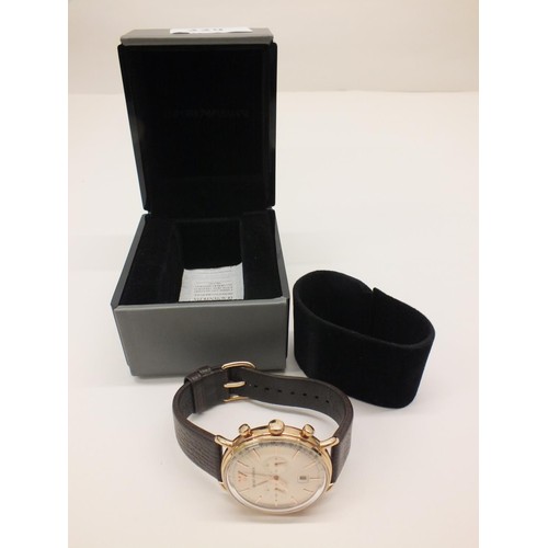 229 - EMPORIO ARMANI GENTS WATCH BOXED WITH C.O.A