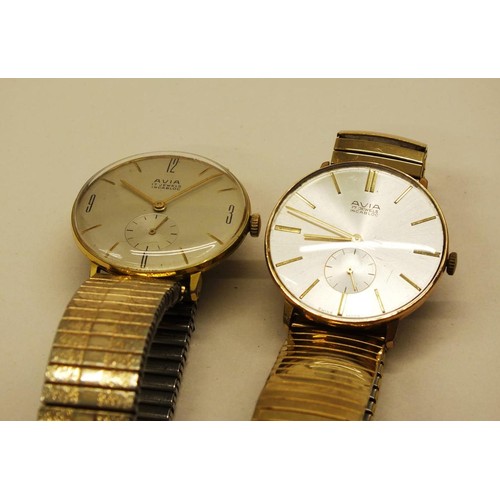 35 - TWO GENTS AVIA GOLDTONE WATCHES WITH EXPANDING BRACELETS