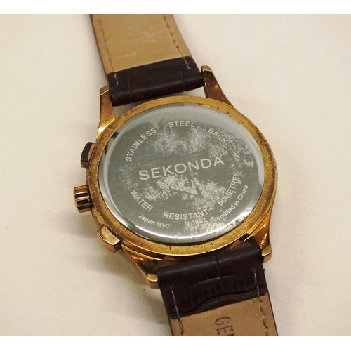 36 - THREE GENTS SEKONDA WATCHES ALL IN GOOD WORKING ORDER