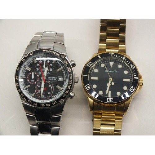 36 - THREE GENTS SEKONDA WATCHES ALL IN GOOD WORKING ORDER