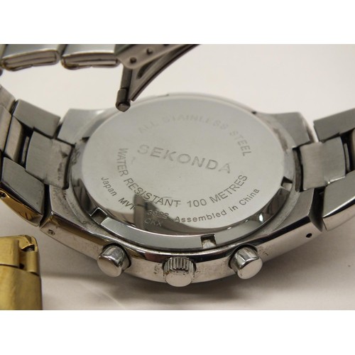 36 - THREE GENTS SEKONDA WATCHES ALL IN GOOD WORKING ORDER