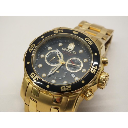 37 - GENTS INVICTA GOLDTONE WATER RESISTANT WATCH