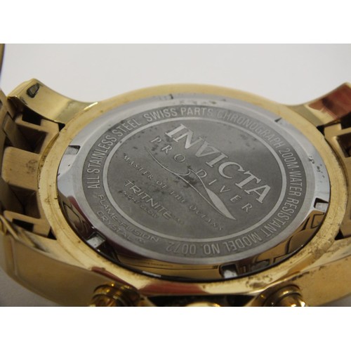 37 - GENTS INVICTA GOLDTONE WATER RESISTANT WATCH